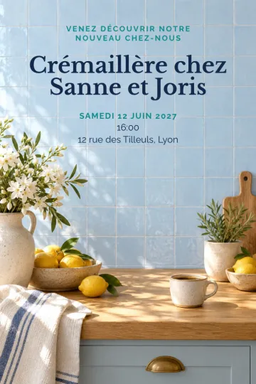 Invitation avec le modèle Cuisine de notre nouveau chez-nous