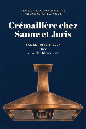 Invitation avec le modèle Du cuivre au-dessus de la cuisine