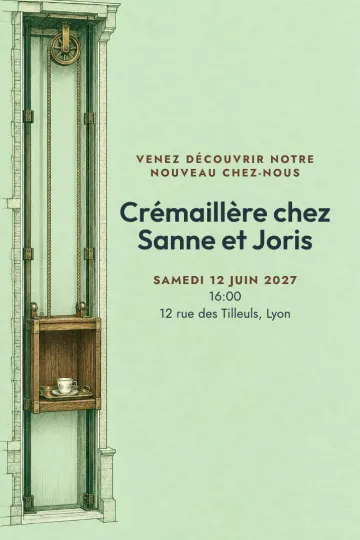 Invitation avec le modèle Notre petit monte-plats