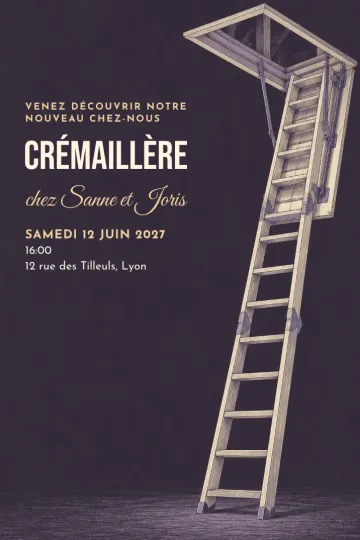 Invitation avec le modèle Le grenier s’ouvre