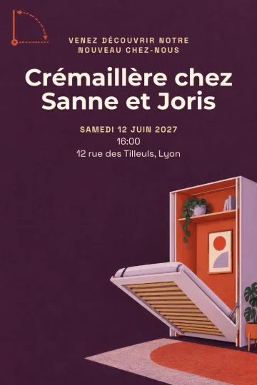 Invitation avec le modèle Le lit mural malin