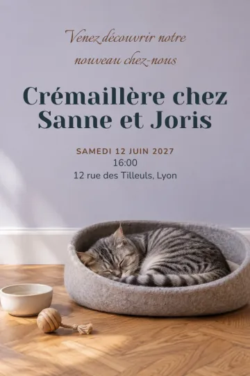 Invitation avec le modèle Un coin pour le chat