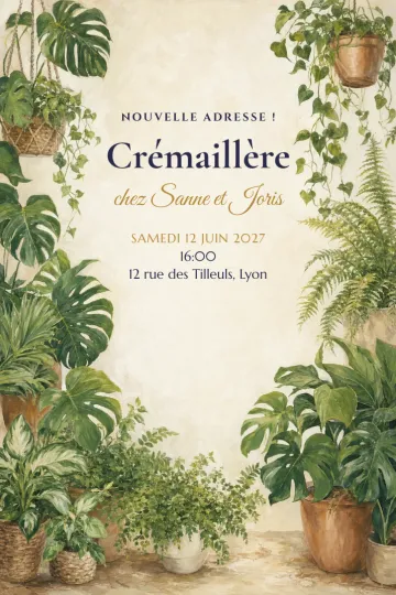 Invitation avec le modèle Paradis des plantes