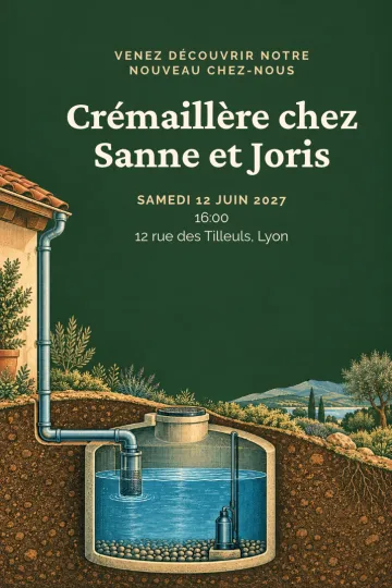 Invitation avec le modèle La pluie pour notre maison