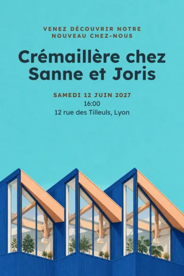 Invitation avec le modèle Lumière par le toit en dents