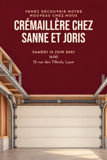 Invitation avec le modèle Le garage s’ouvre