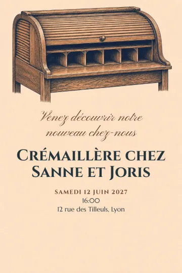 Invitation avec le modèle Le bureau s'ouvre