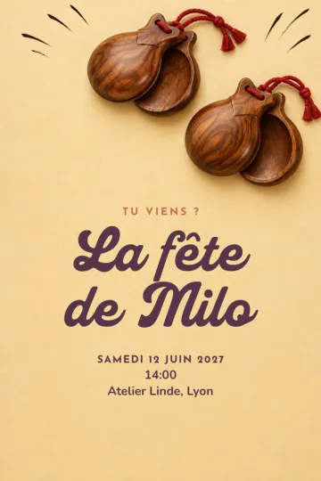 Invitation avec le modèle Rythme castagnettes