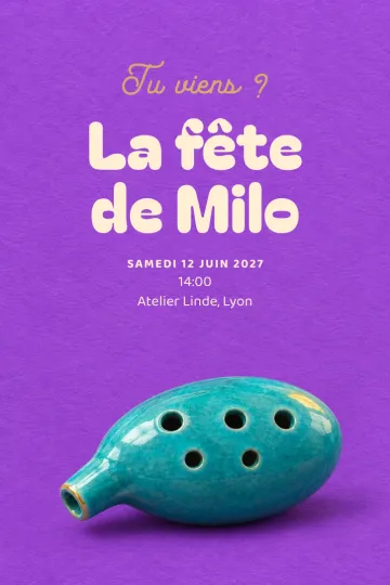 Invitation avec le modèle Mélodie ocarina