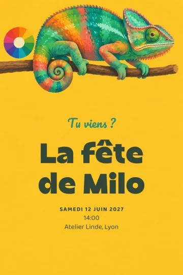 Invitation avec le modèle Couleurs caméléon
