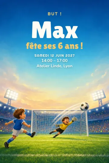 Invitation avec le modèle Fête du foot