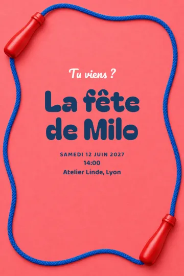 Invitation avec le modèle Fête à la corde