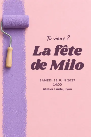 Invitation avec le modèle Rouler les couleurs