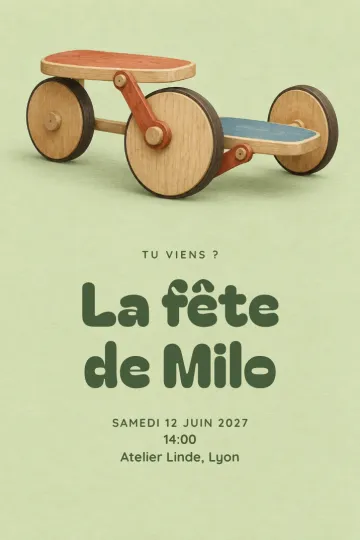 Invitation avec le modèle Rouler et équilibrer