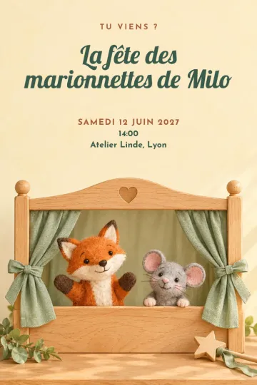 Invitation avec le modèle Théâtre de marionnettes