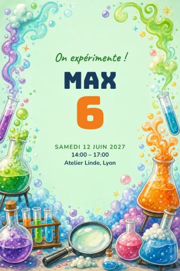 Invitation avec le modèle Fête des sciences