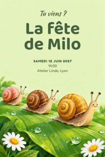 Invitation avec le modèle Course d’escargots