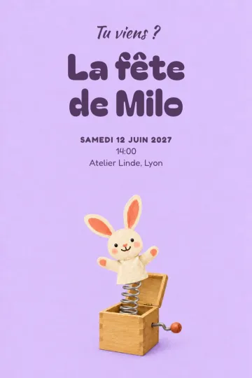 Invitation avec le modèle Boîte surprise