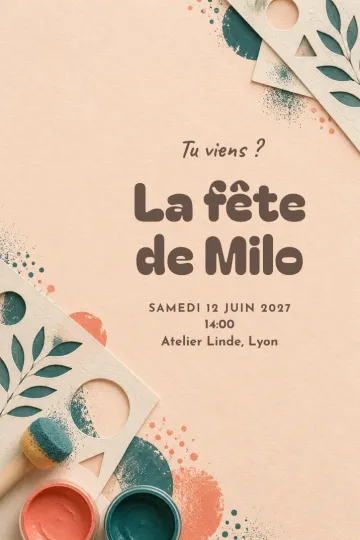 Invitation avec le modèle Atelier pochoirs