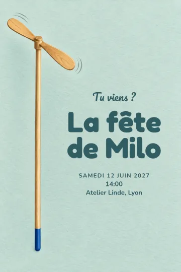 Invitation avec le modèle Tourner et voler