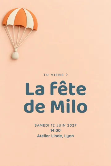 Invitation avec le modèle Jeu parachute