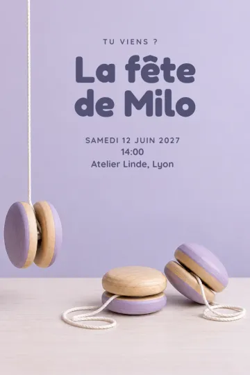 Invitation avec le modèle Atelier yo-yo
