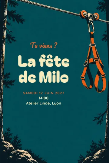 Invitation avec le modèle Aventure tyrolienne