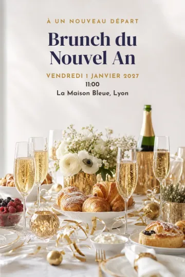 Invitation avec le modèle Brunch du Nouvel An