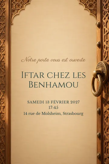 Invitation Fêtes de l’année, modèle Porte ouverte