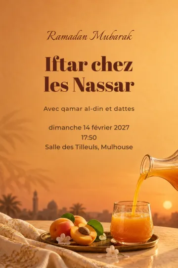 Invitation Fêtes de l’année, modèle Nectar d’abricot au couchant