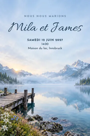 Invitation avec le modèle Lac alpin