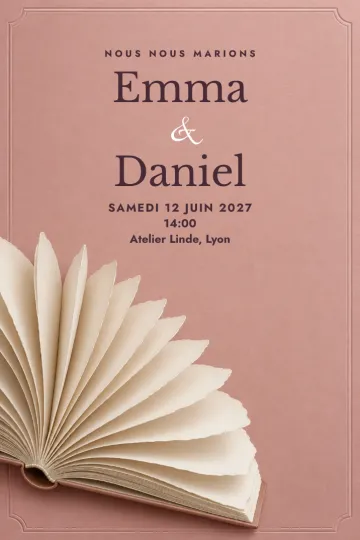 Invitation avec le modèle Un nouveau chapitre
