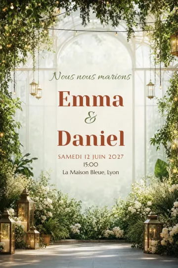 Invitation avec le modèle Serre