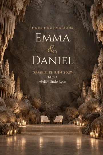 Invitation avec le modèle Vœux dans la grotte