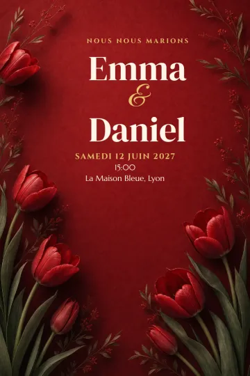Invitation avec le modèle Rouge moderne