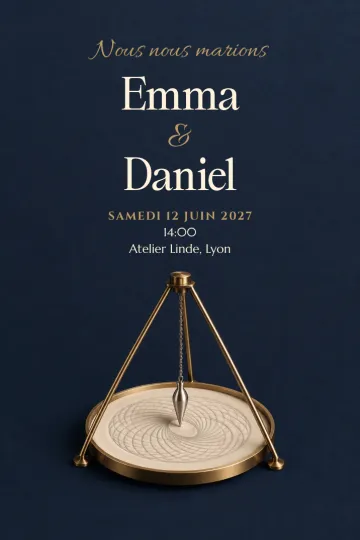 Invitation avec le modèle Pendule de sable