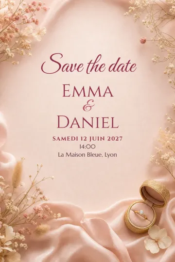 Invitation avec le modèle Save the date : calendrier