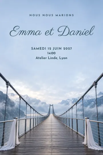 Invitation avec le modèle Vœux sur le pont suspendu