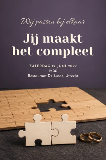 Uitnodiging met het ontwerp Samen passend
