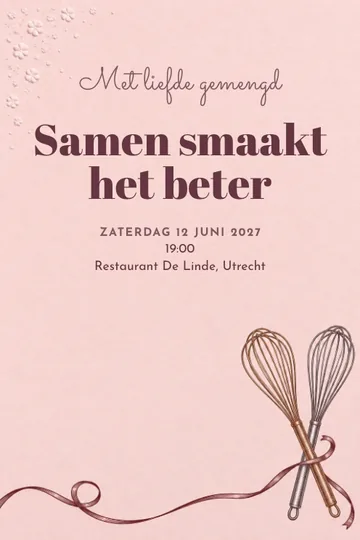 Uitnodiging met het ontwerp Met liefde gemengd