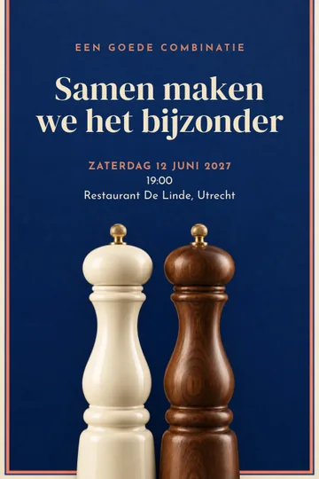 Uitnodiging met het ontwerp Een goede combinatie