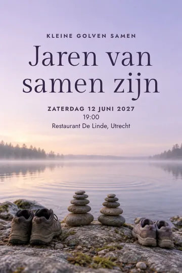 Uitnodiging met het ontwerp Kleine golven samen