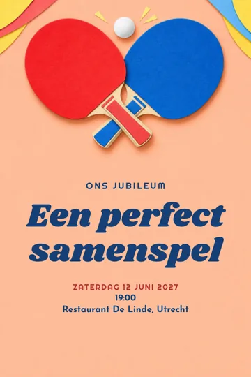 Uitnodiging met het ontwerp Ons jubileum
