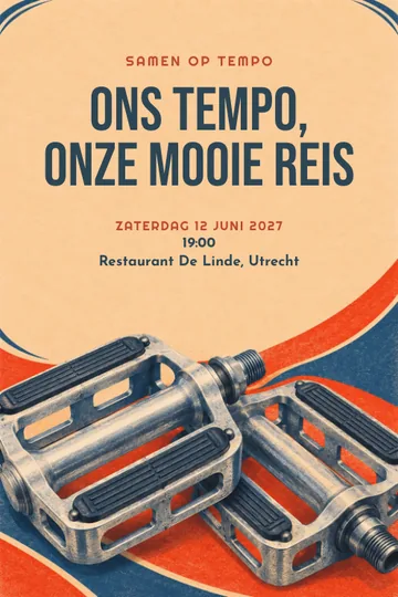 Uitnodiging met het ontwerp Samen op tempo