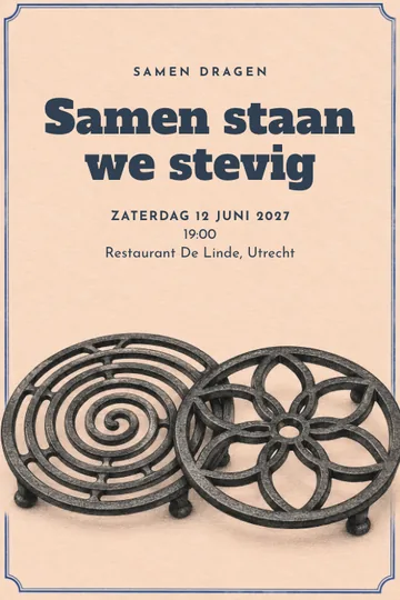 Uitnodiging met het ontwerp Samen dragen