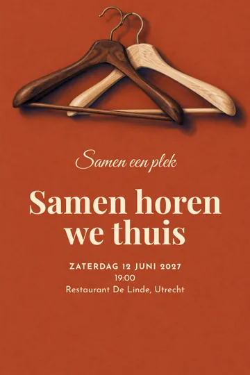 Uitnodiging met het ontwerp Samen een plek