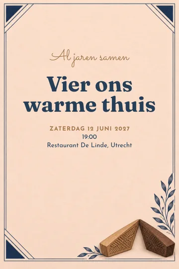 Uitnodiging met het ontwerp Samen thuis