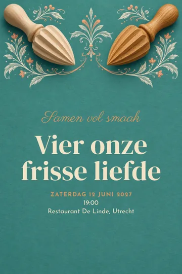 Uitnodiging met het ontwerp Samen vol smaak
