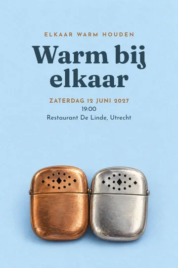Uitnodiging met het ontwerp Elkaar warm houden