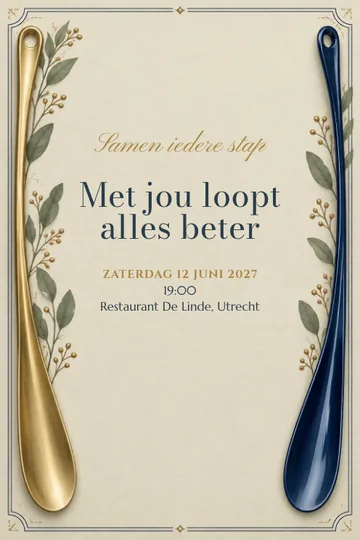 Uitnodiging met het ontwerp Samen iedere stap